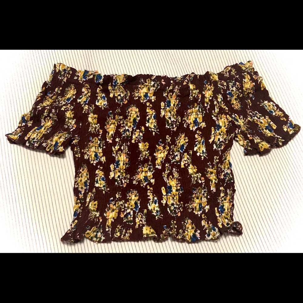 Boho floral print crop top